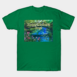 Happy Mother's Day at a bridge over peaceful waters T-Shirt